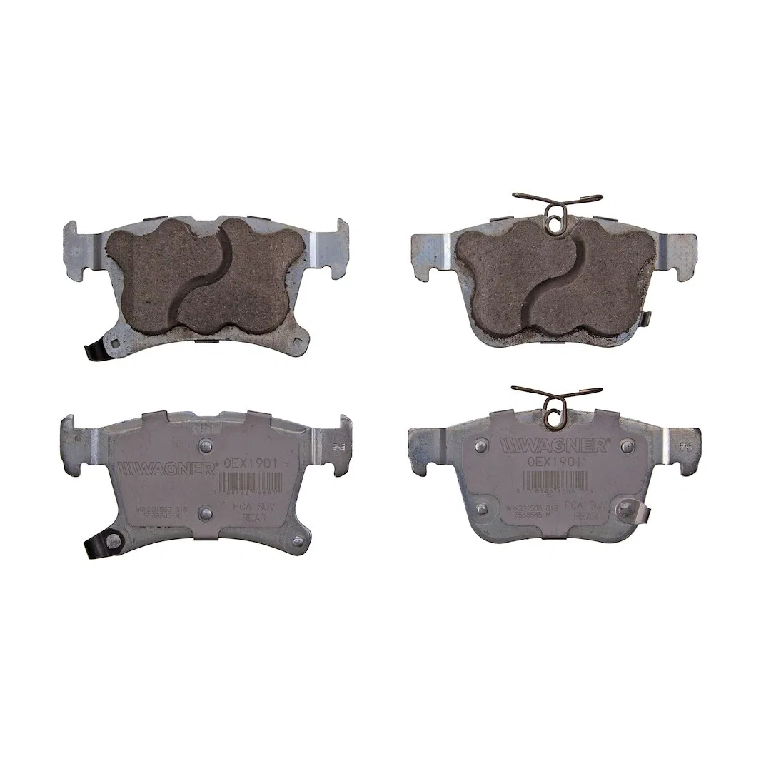 OEX1901 – WAGNER BRAKE Brake Pad, FMSI Number D1901-9128 Ceramic Set Of 4 With Pad Wear Sensor/ Pad Shims/ Mounting H...
